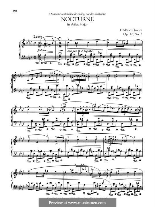 Nocturnen, Op.32: No.2 in A Flat Major by Frédéric Chopin