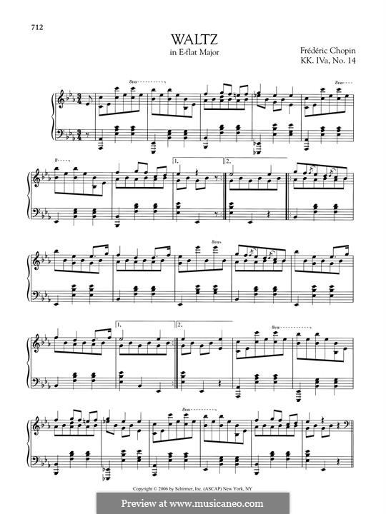 Walzer in Es-Dur, B.46 KK IVa/14: Für Klavier by Frédéric Chopin