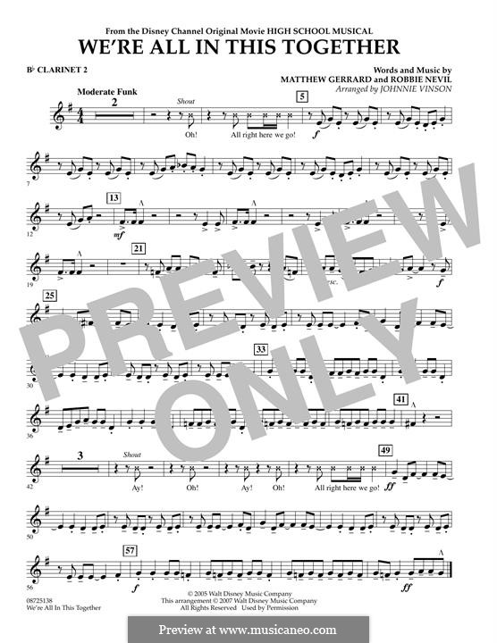 Version by Johnnie Vinson: Bb Clarinet 2 part by Matthew Gerrard, Robbie Nevil