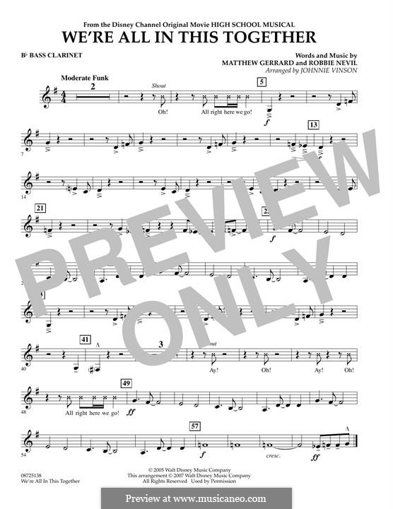 Version by Johnnie Vinson: Bb Bass Clarinet part by Matthew Gerrard, Robbie Nevil