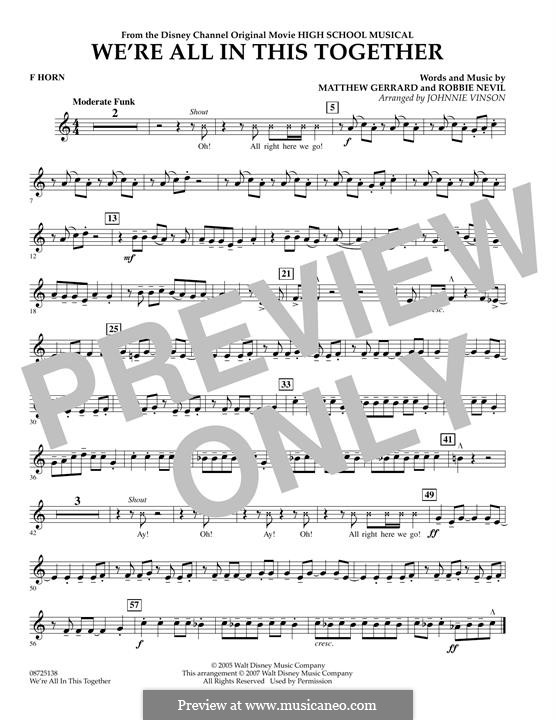 Version by Johnnie Vinson: F Horn part by Matthew Gerrard, Robbie Nevil