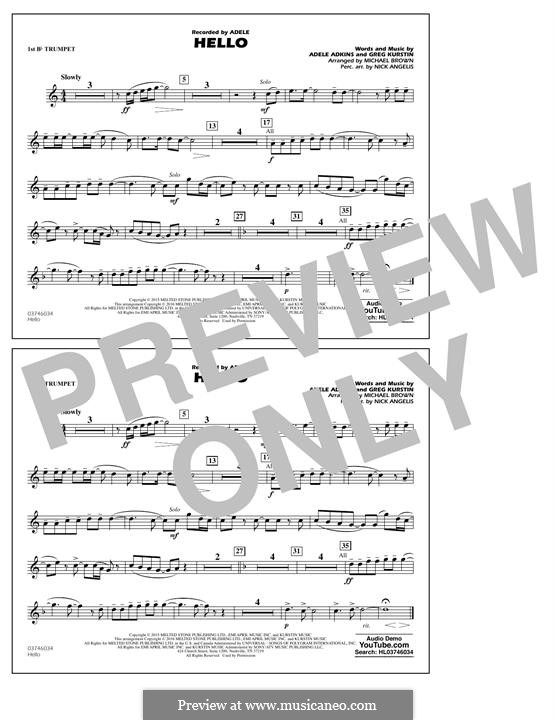 Marching Band version: 1st Bb Trumpet part by Adele, Greg Kurstin