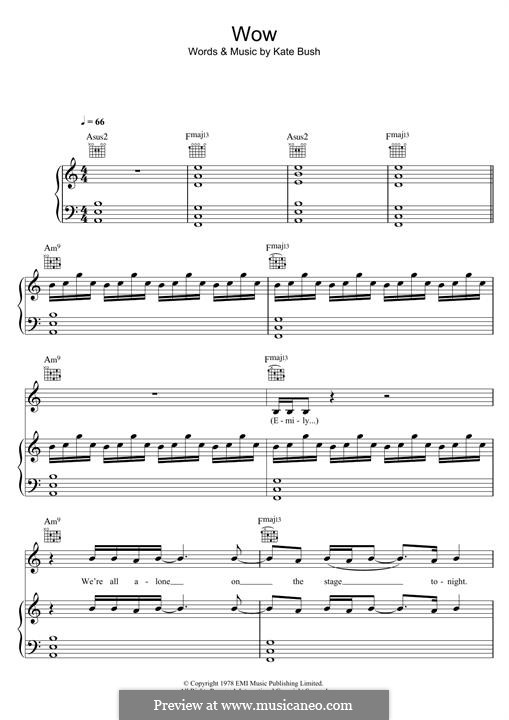 Wow: Für Stimme und Klavier (oder Gitarre) by Kate Bush