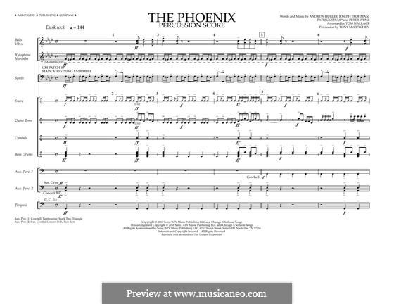The Phoenix (Fall Out Boy): Percussion Score by Andrew Hurley, Joseph Trohman, Patrick Stump, Peter Wentz