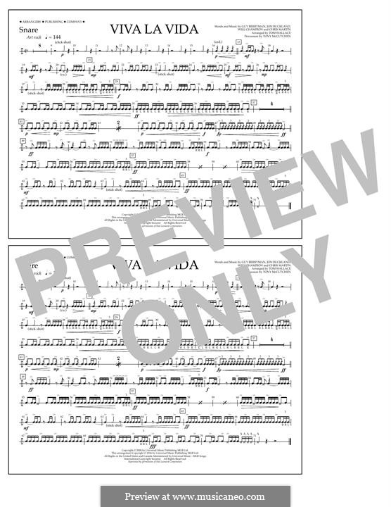 Marching Band by Tom Wallace: Snare part by Chris Martin, Guy Berryman, Jonny Buckland, Will Champion