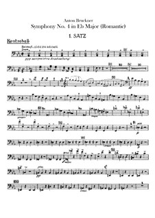 Sinfonie Nr.4 in Es-Dur 'Romantische', WAB 104: Kontrabassstimme by Anton Bruckner