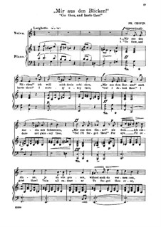 Siebzehn polnische Lieder, Op.74: Nr.6 Mir aus den Blicken by Frédéric Chopin