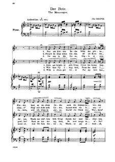 Siebzehn polnische Lieder, Op.74: Nr.7 Der Bote by Frédéric Chopin