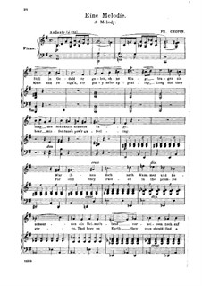 Siebzehn polnische Lieder, Op.74: Nr.9 Eine Melodie by Frédéric Chopin