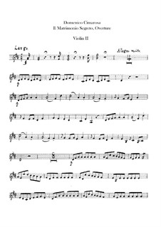 Die heimliche Ehe: Ouvertüre – Violinstimme II by Domenico Cimarosa