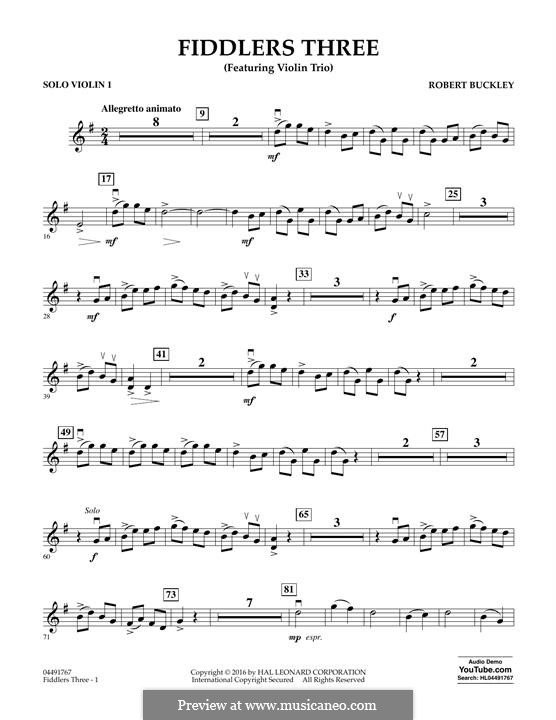 Fiddlers Three: Solo Violin 1 part by Robert Buckley