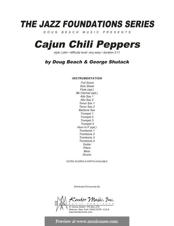 Cajun Chili Peppers: Vollpartitur by George Shutack