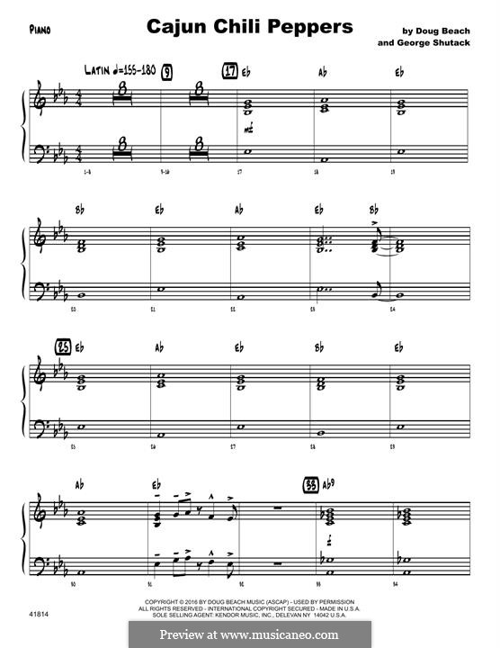 Cajun Chili Peppers: Klavierstimme by George Shutack