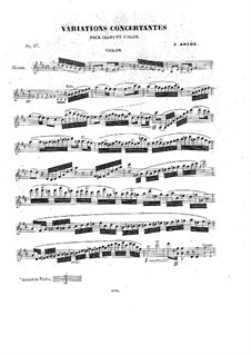 Konzert-Variationen über Romanze von Pacini für Stimme, Violine und Klavier, Op.17: Violinstimme by Alexandre Joseph Artôt