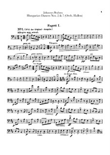 Nr.2, 7: Für Orchester – Fagottstimmen by Johannes Brahms