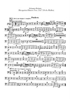 Nr.2, 7: Für Orchester – Schlagzeugstimmen by Johannes Brahms