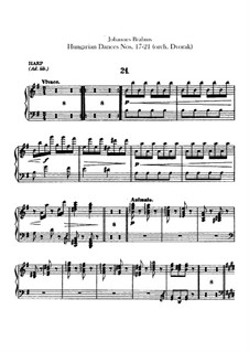 Nr.17-21: Für Orchester – Harfestimme by Johannes Brahms