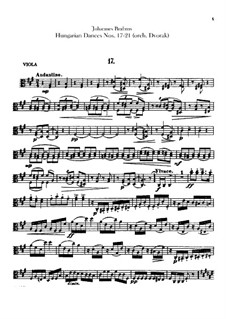 Nr.17-21: Für Orchester – Bratschenstimme by Johannes Brahms