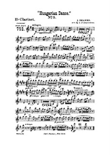 Tanz Nr.5 in fis-Moll: Für Blasorchester – Klarinettenstimme in Es by Johannes Brahms