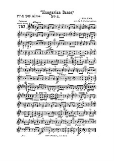 Tanz Nr.5 in fis-Moll: Für Blasorchester – Altostimmen I-II by Johannes Brahms