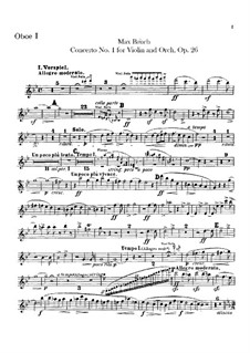 Violinkonzert Nr.1 in g-Moll, Op.26: Oboenstimmen by Max Bruch