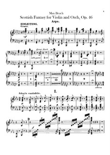 Schottische Fantasie für Violine und Orchester, Op.46: Harfestimme by Max Bruch