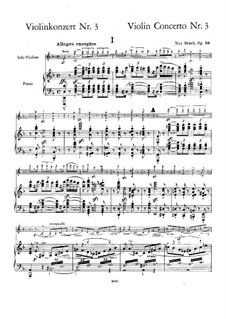 Violinkonzert Nr.3 in d-Moll, Op.58: Version für Violine und Klavier by Max Bruch