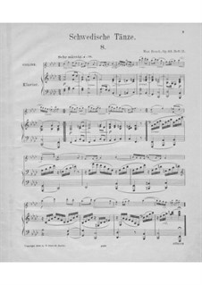 Schwedische Tänze, Op.63: Nr.8-15 – Partitur by Max Bruch