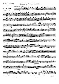 Sinfonie Nr.1 in B-Dur, Op.18: Cello- und Kontrabass-Stimme by Muzio Clementi