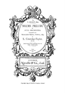 Solemn Prelude, Op.40: Solemn Prelude by Samuel Coleridge-Taylor