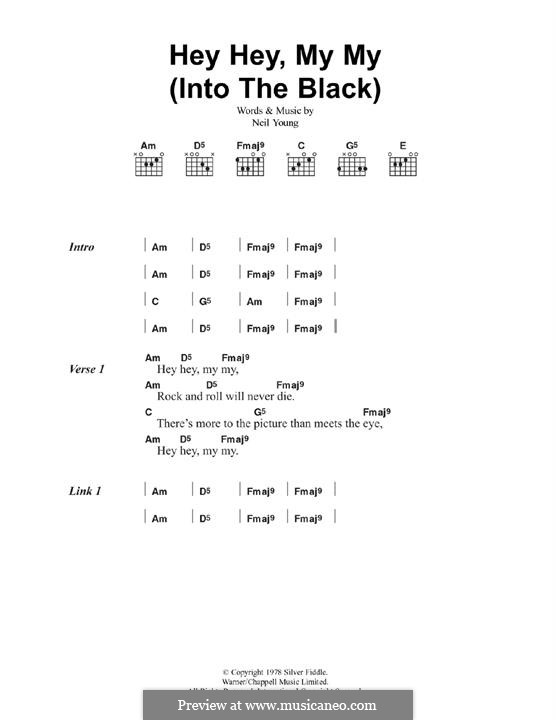 Hey Hey, My My (Into the Black) Oasis: Für Gitarre by Neil Young