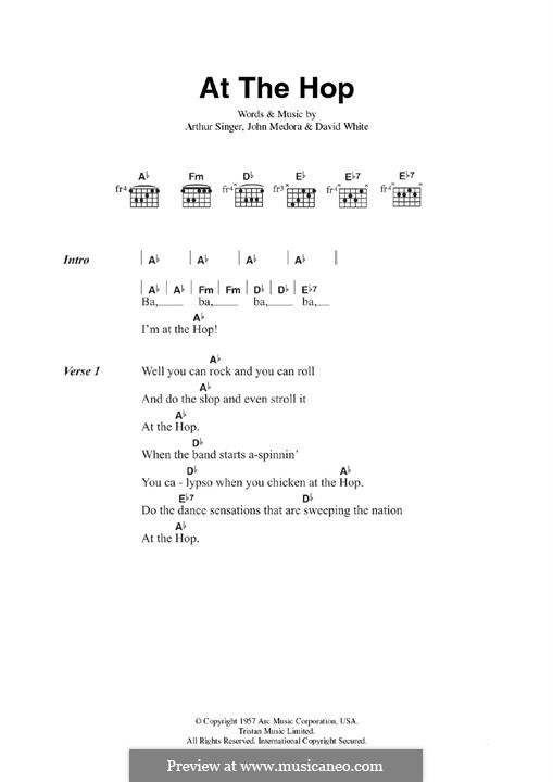 At the Hop (Danny & The Juniors): Für Gitarre by Arthur Singer, David White, John Medora