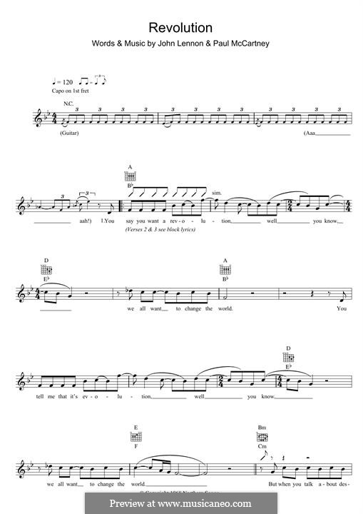 Revolution (The Beatles): Für Keyboard by John Lennon, Paul McCartney