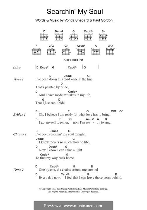 Searchin' My Soul (theme from Ally McBeal): Für Gitarre by Paul Gordon, Vonda Shepard