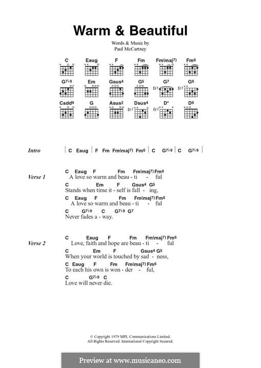 Warm and Beautiful (Wings): Für Gitarre by Linda McCartney, Paul McCartney