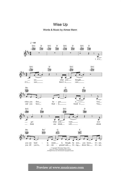 Wise Up (from Magnolia): Für Keyboard by Aimee Mann