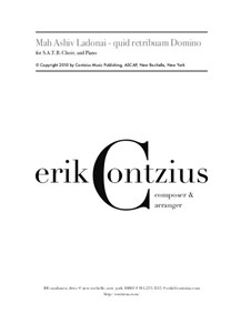 Mah Ashiv Ladonai - quid retribuam Domino: Mah Ashiv Ladonai - quid retribuam Domino by Erik Contzius