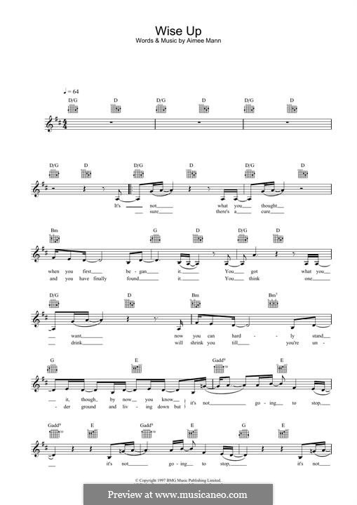 Wise Up (from Magnolia): Für Keyboard by Aimee Mann