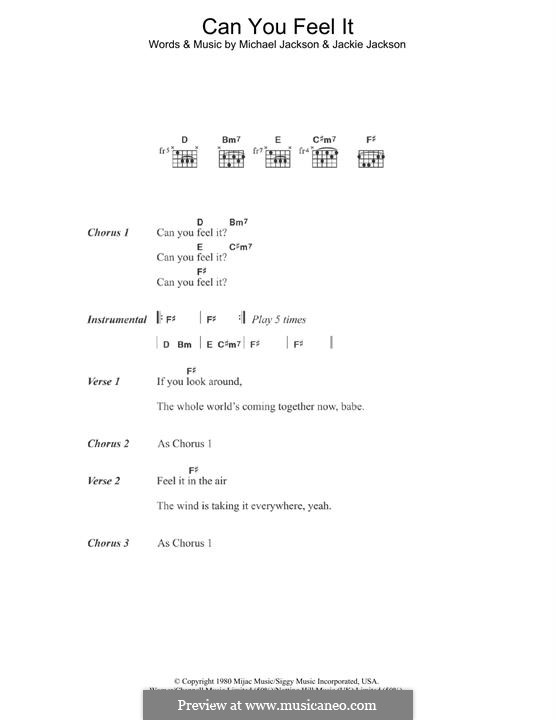 Can You Feel It (The Jacksons): Für Gitarre by Jackie Jackson, Michael Jackson