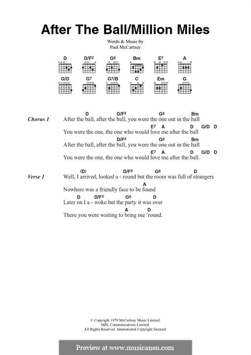After The Ball/Million Miles: Für Gitarre by Paul McCartney