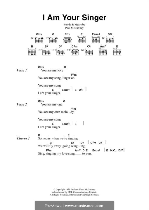 I Am Your Singer (Wings): Für Gitarre by Paul McCartney