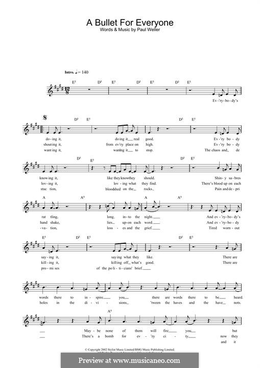 A Bullet for Everyone: Für Keyboard by Paul Weller