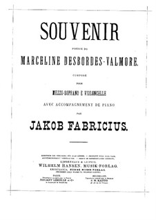 Souvenir for Voice, Cello and Piano: Souvenir for Voice, Cello and Piano by Jacob Fabricius