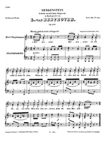 Merkenstein, Op.100: Klavierauszug mit Singstimmen by Ludwig van Beethoven