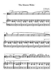 10 Easy Classical Pieces for Viola and Piano Vol.5: The Skaters Waltz by Wolfgang Amadeus Mozart, Franz Schubert, Antonín Dvořák, Georges Bizet, Georg Friedrich Händel, Giuseppe Verdi, Pjotr Tschaikowski, Emil Waldteufel, Adolphe Adam, Sebastián Yradier