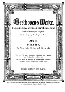 Trio für Klarinette, Cello und Klavier Nr.4 'Gassenhauer', Op.11: Partitur by Ludwig van Beethoven