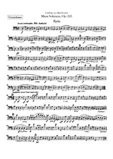 Missa Solemnis, Op.123: Kontrabass-Stimme by Ludwig van Beethoven