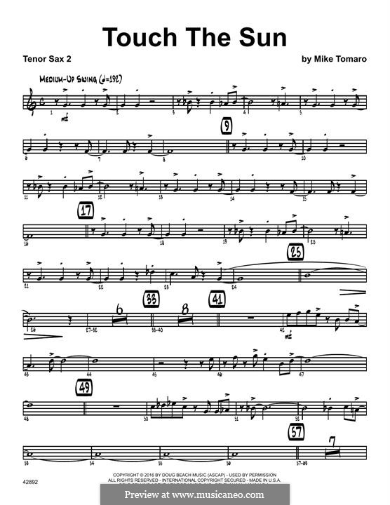 Touch the Sun: 2nd Bb Tenor Saxophone part by Mike Tomaro