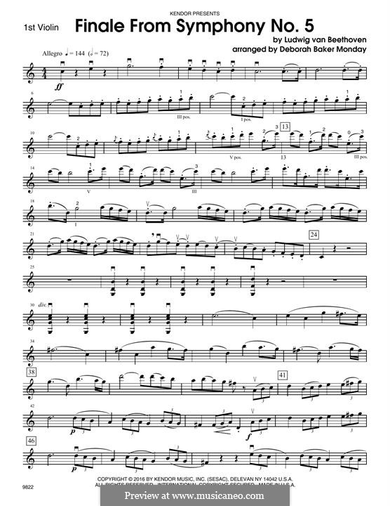 Teil IV: For string ensemble – 1st Violin part by Ludwig van Beethoven