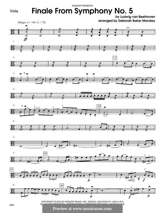 Teil IV: For string ensemble – Viola part by Ludwig van Beethoven